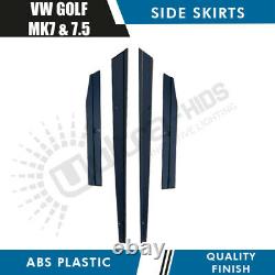 2x Gloss Black Side Skirt Extensions Trims VW Golf MK7 MK7.5 GTI GTD R TCR 14-18