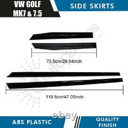 2x Gloss Black Side Skirt Extensions Trims VW Golf MK7 MK7.5 GTI GTD R TCR 14-18