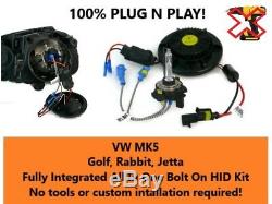 All In One Bolt On Integrated HID Xenon Conversion Kit Volkswagen Jetta Golf MK5