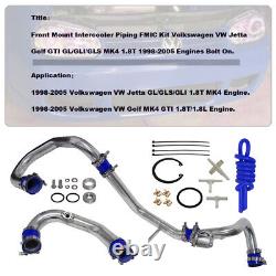 Bolt On FMIC Intercooler Pipe Kit+BOV For VW Jetta Golf GTI MK4 1.8T 98-05 Blue