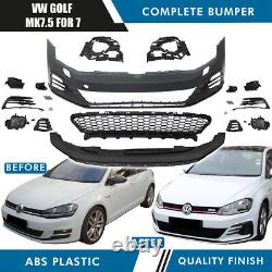 Complete Front Bumper Kit Primer Pp Plastic For Volkswagen Golf 7.5 Look For 7