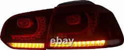 Customized RED CLEAR LED Taillights Taillamps for 2008-2013 MK6 GTI GTD TSI