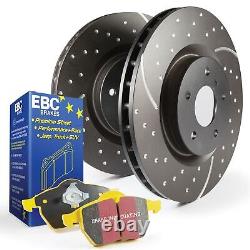 EBC Front Turbo Groove Discs and Yellowstuff Pads Kit For VW Golf Mk7 GTI GTD