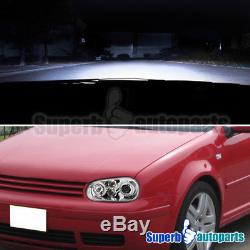 For 99-06 VW Golf GTI MK4 Halo Projector Clear Headlights Chrome+H1 Slim HID Kit