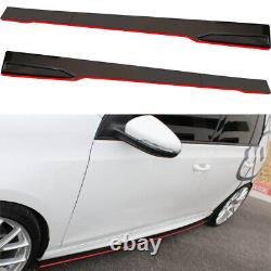 For VW Jetta Golf MK6 MK7 GTI 79 Red Side Skirt Lip Extension Splitter Body Kit