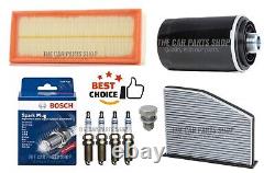 For Vw Golf Gti Mk6 Filter Service Kit With Bosch Spark Plugs X 4