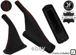 For Vw Golf Mk2 Mkii Gti G60 Rallye Handbrake Leather + Base Kit Red Stitch