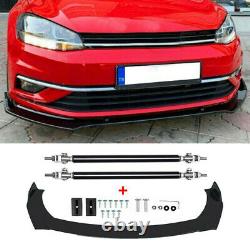 Front Bumper Lip Body Kit Splitter +Strut Rods For VW Golf MK6 MK7 MK7.5 GTI GTD
