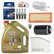 Full Service Kit For Vw Golf Gti Mk6 With 5 Litres Castrol Edge 5w30 & 4 Plugs
