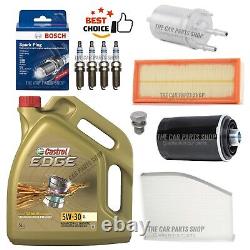 Full Service Kit For Vw Golf Gti Mk6 With 5 Litres Castrol Edge 5w30 & 4 Plugs