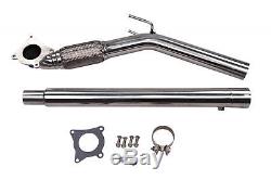 New 3 Stainless Sports Steel Decat Front Pipe Kit Fits Vw Mk5 & Mk6 Golf Gti Fs
