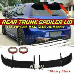 Rear Trunk Lip Wing Spoiler Kit Fits VW Golf 6 MK6 GTI 2010 2013 Glossy Black