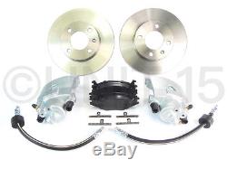 VW Golf GTI MK1 1981-1984 Front Calipers + Brake discs + Pads + Front Hoses Kit