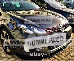 VW Golf MK6 GTD GTI Gloss Black Front Splitter Spoiler Lip Body Kit 2008-2013