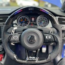 VW Golf Polo Scirocco R/GTI/GTD Carbon LED Steering Wheel Alcantara Leather