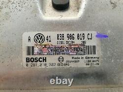 Volkswagen Golf Gti Ecu Kit + Locks 1.9 Diesel 114bhp 198k Man 038906019cj 01-03