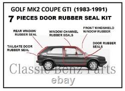 Volkswagen Golf MK2 Coupe GTI 1983-1991 Door window rubber seal kit 7 Pieces