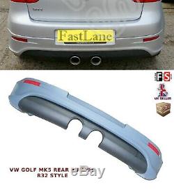 Vw Golf Mk5 Rear Bumper Diffuser R32 Type Body Kits 04-08 Oem Fit Tdi Gti Fsi